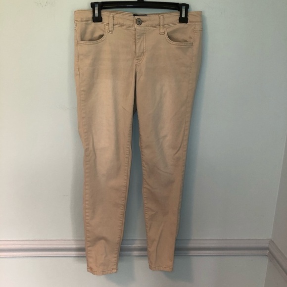American Eagle Cream Colored Jeggings Size 8 - Picture 1 of 12